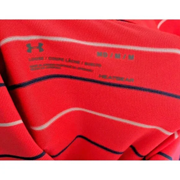 Under Armour Polo Shirt Mens Medium Performance Stripe 2.0 Golf Stretch - Picture 3 of 16